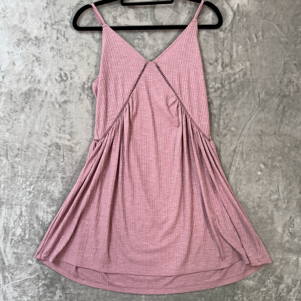 Roxy Mauve Pink Boho Sundress M Spaghetti Strap Flow Babydoll Mini Dress